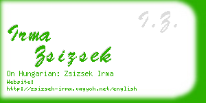 irma zsizsek business card